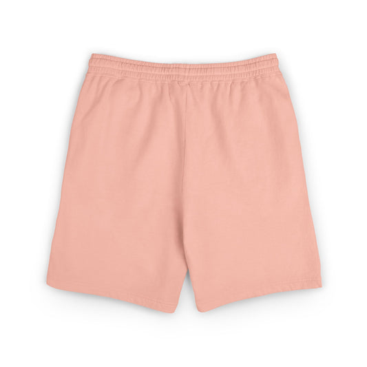 Lightweight Fleece Sweat Shorts — Garment-Dyed Casual Lounge Shorts with Small Crest Logo