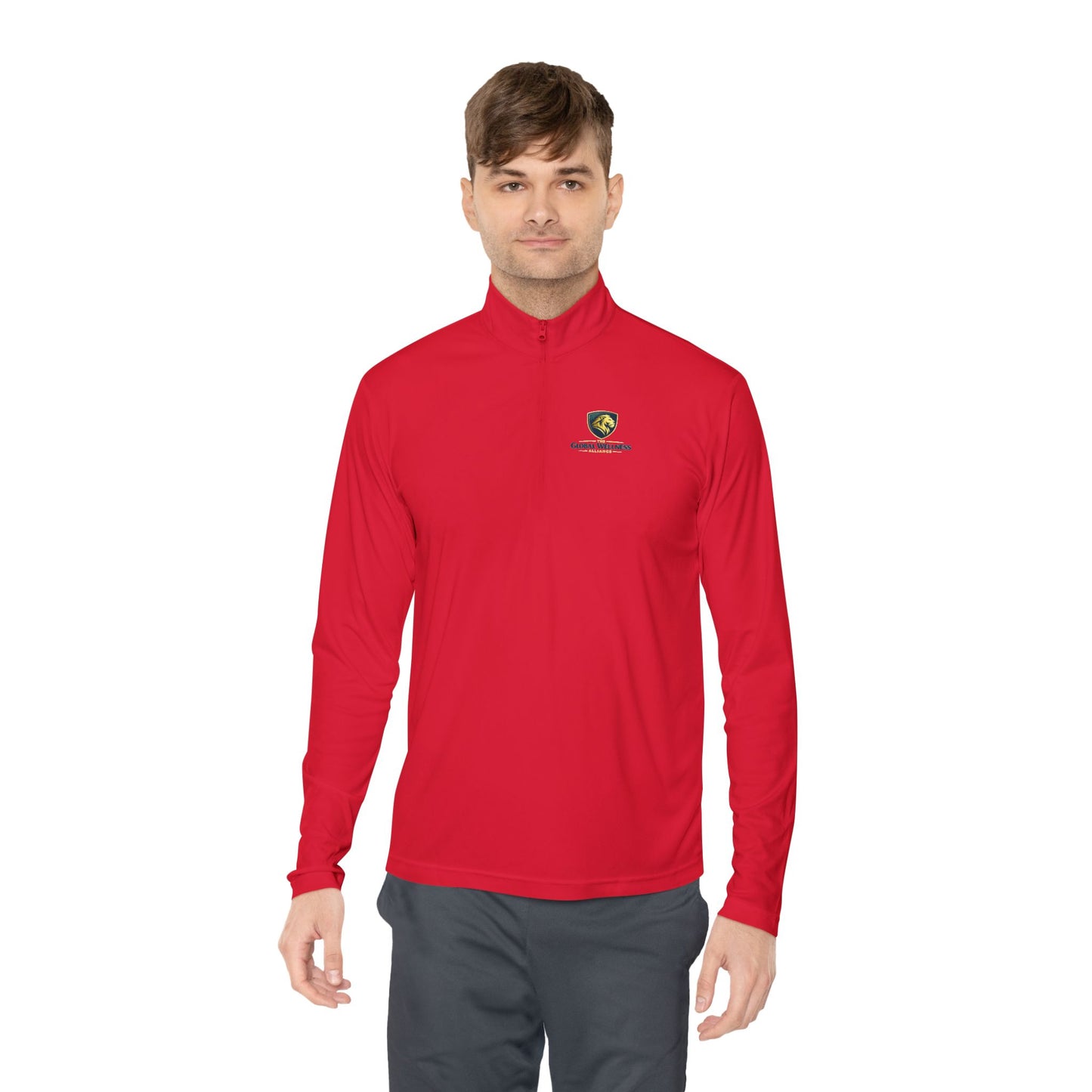 Quarter-Zip Pullover — Small Crest Logo "Live to Explore"