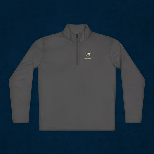 Quarter-Zip Pullover — Small Crest Logo "Live to Explore"