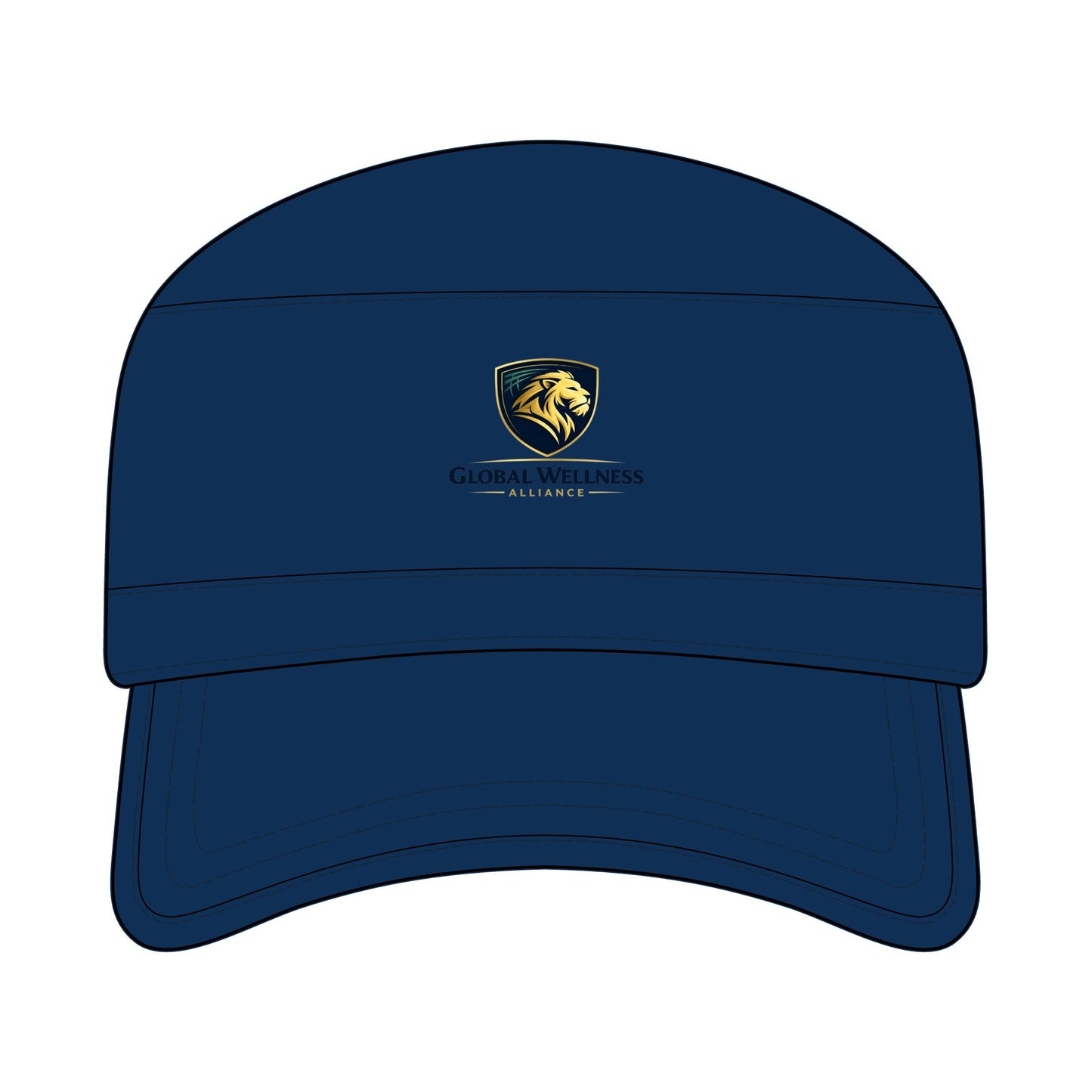 Global Wellness Corps Cap — Lion Shield Embroidered Military-Style Hat