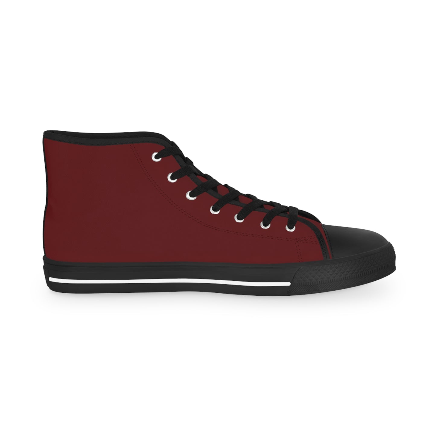 High Top Sneakers — Burgundy Athletic Canvas Shoes for Men