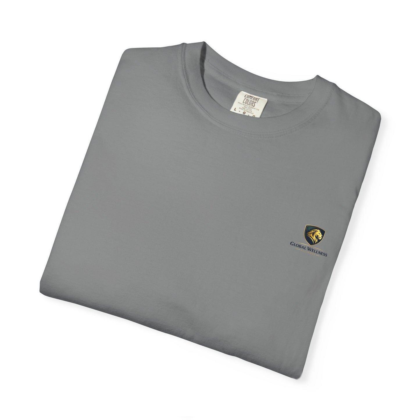Minimal Cream T‑Shirt with Small Shield Logo — Casual Everyday Tee