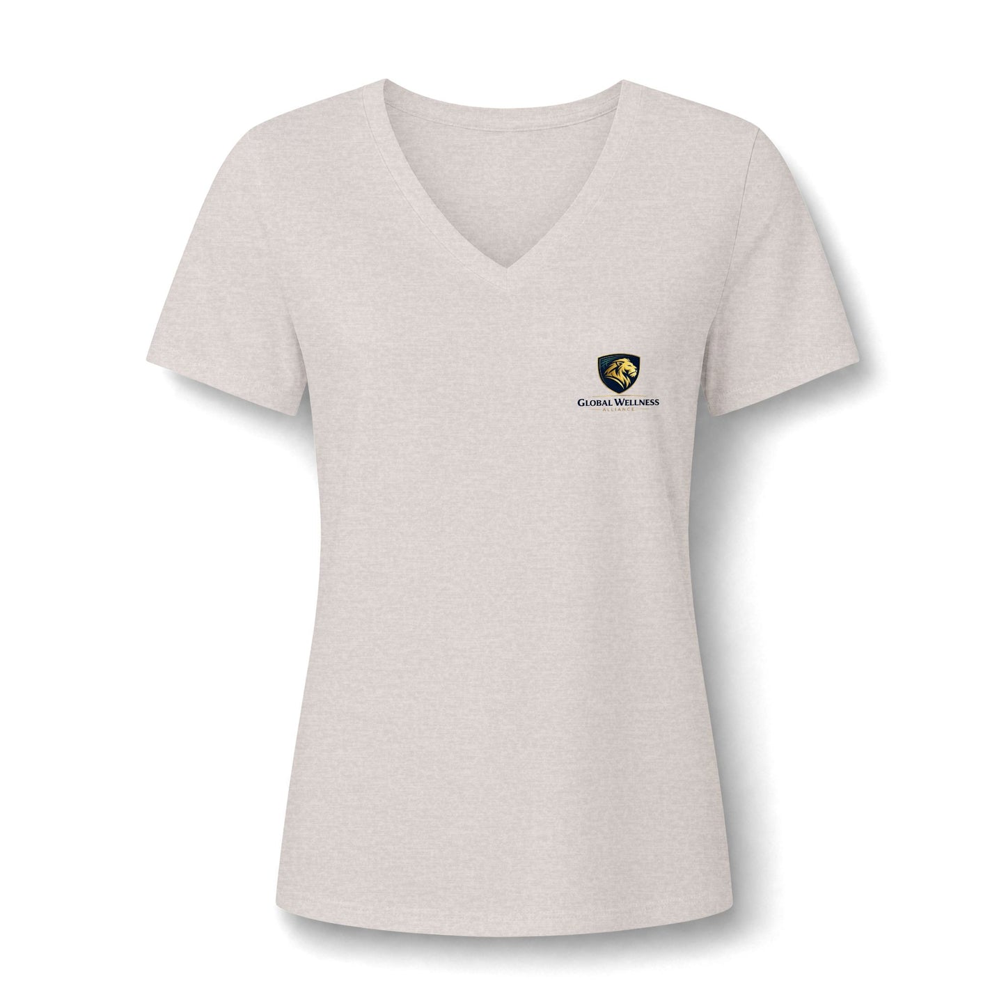 Women's V-Neck Tee — Small Chest Crest Graphic