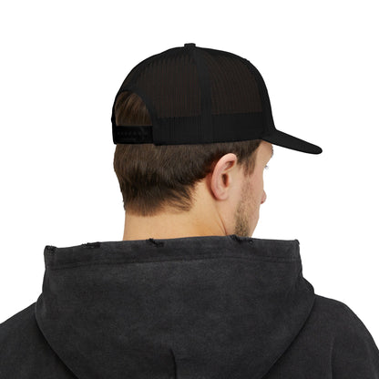 Trucker Cap with Lion Crest Logo — Embroidered Snapback Mesh Hat