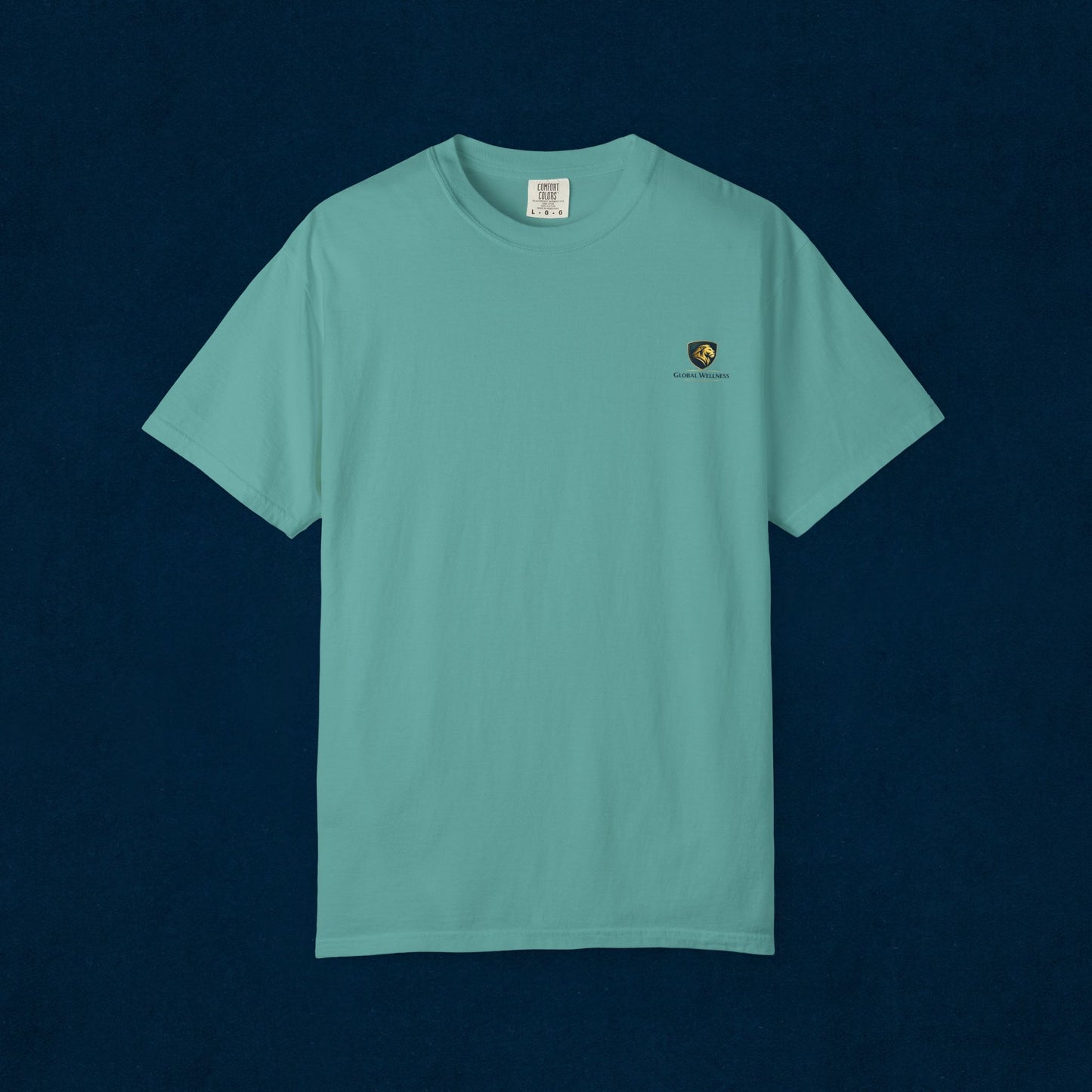 Minimal Cream T‑Shirt with Small Shield Logo — Casual Everyday Tee