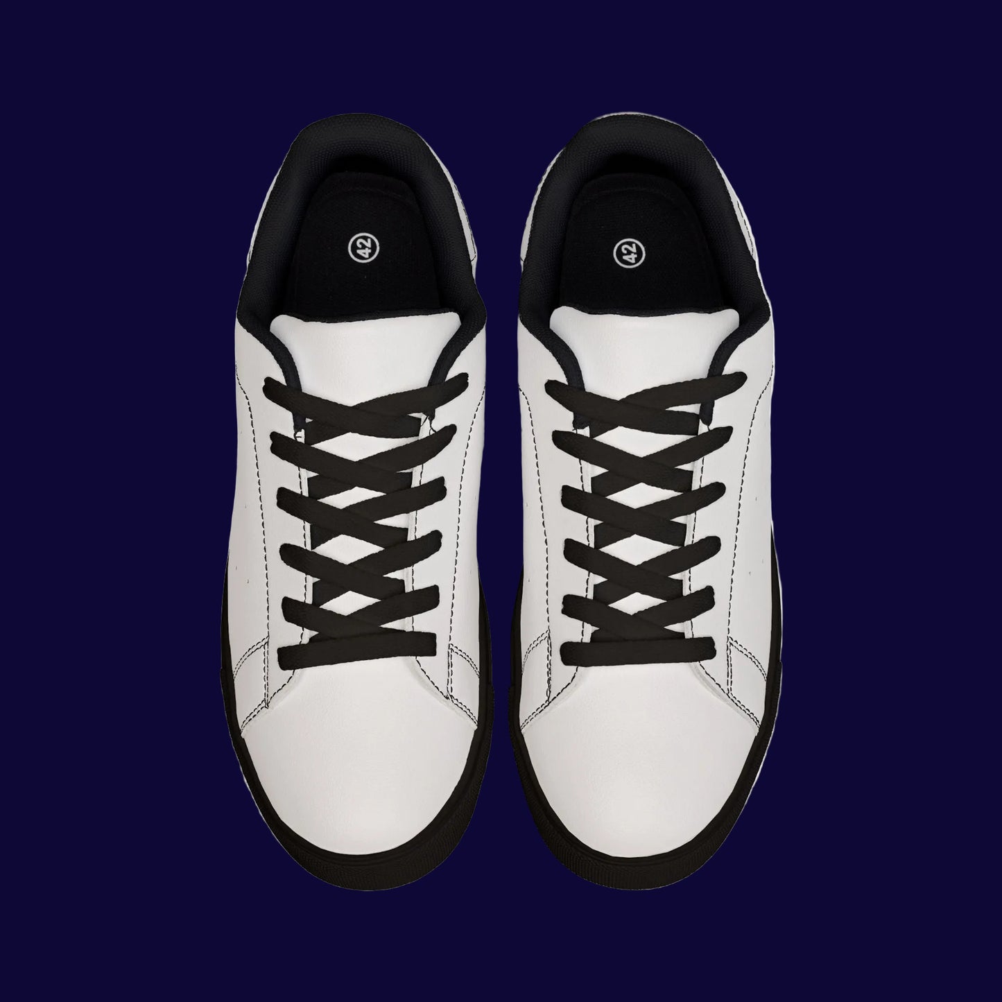 Men's Low-Top Leather Sneakers — Classic White Casual Trainers with Subtle Logo