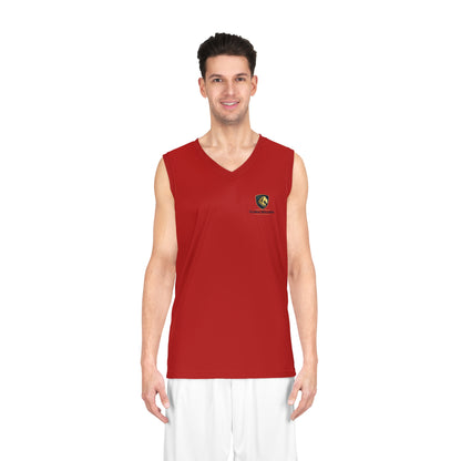 Red Team Basketball Jersey — Custom Logo Performance Tank