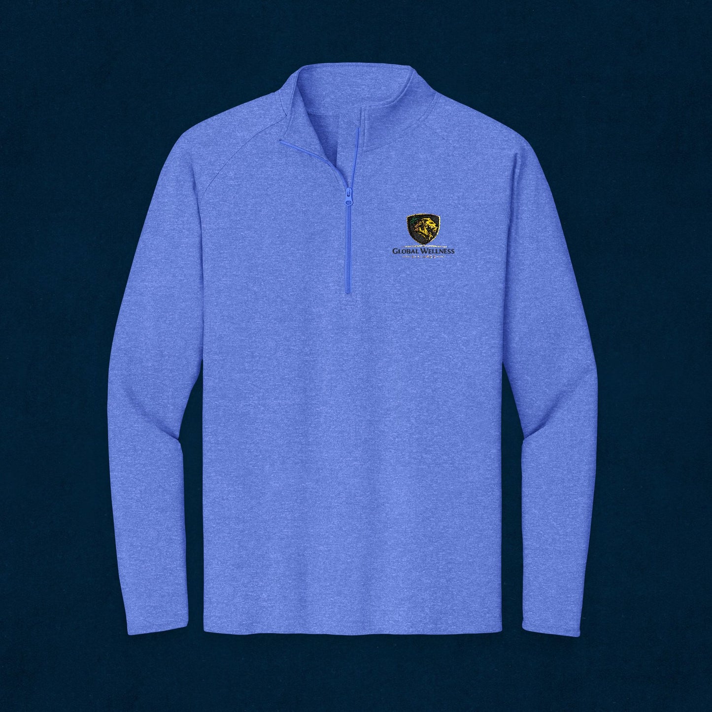 Embroidered Lion Crest Quarter-Zip Pullover — Men's Performance Top