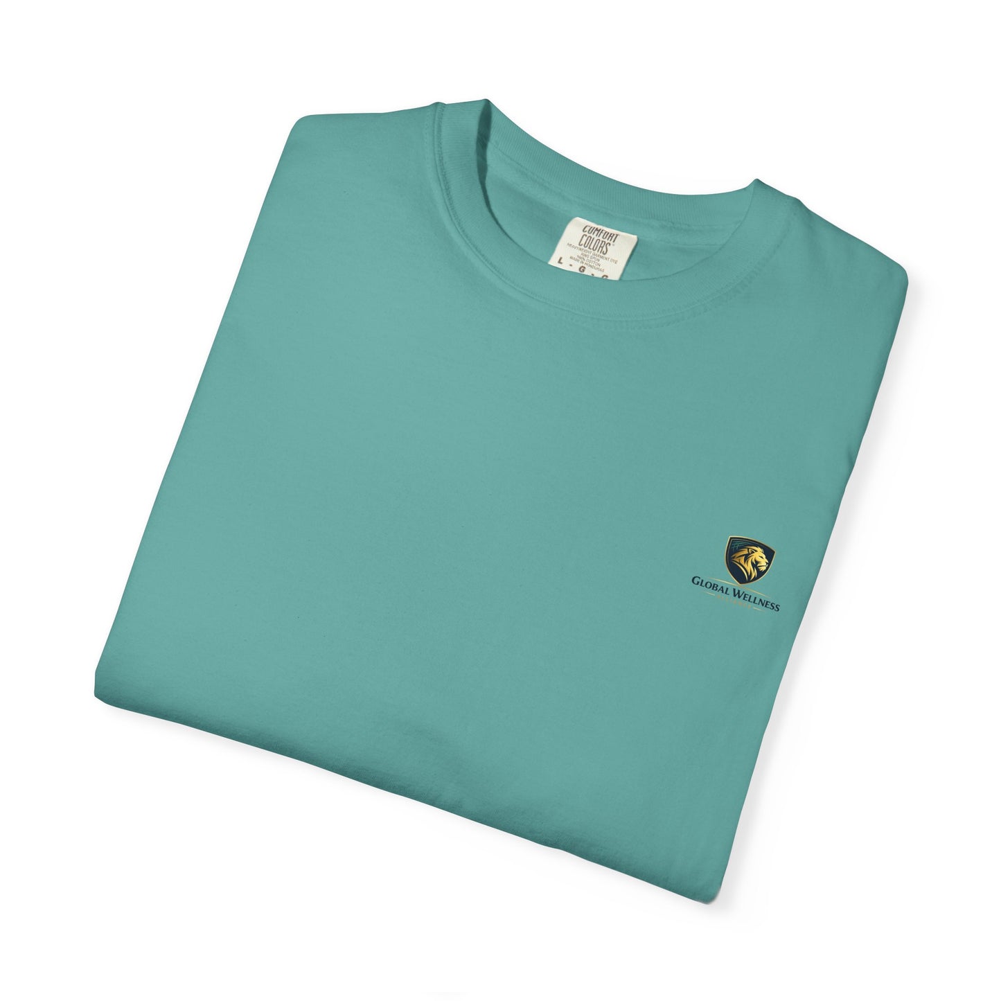 Minimal Cream T‑Shirt with Small Shield Logo — Casual Everyday Tee