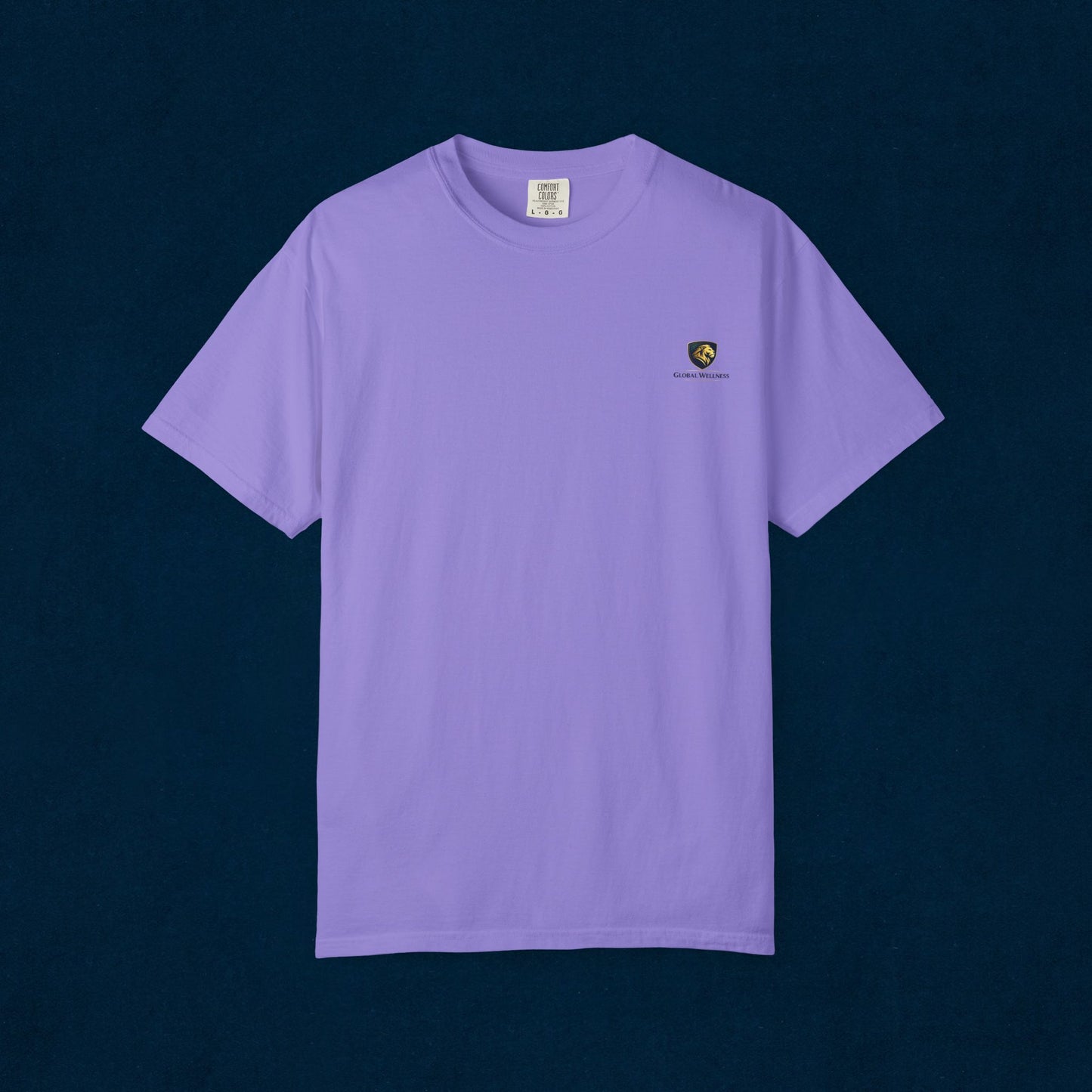 Minimal Cream T‑Shirt with Small Shield Logo — Casual Everyday Tee