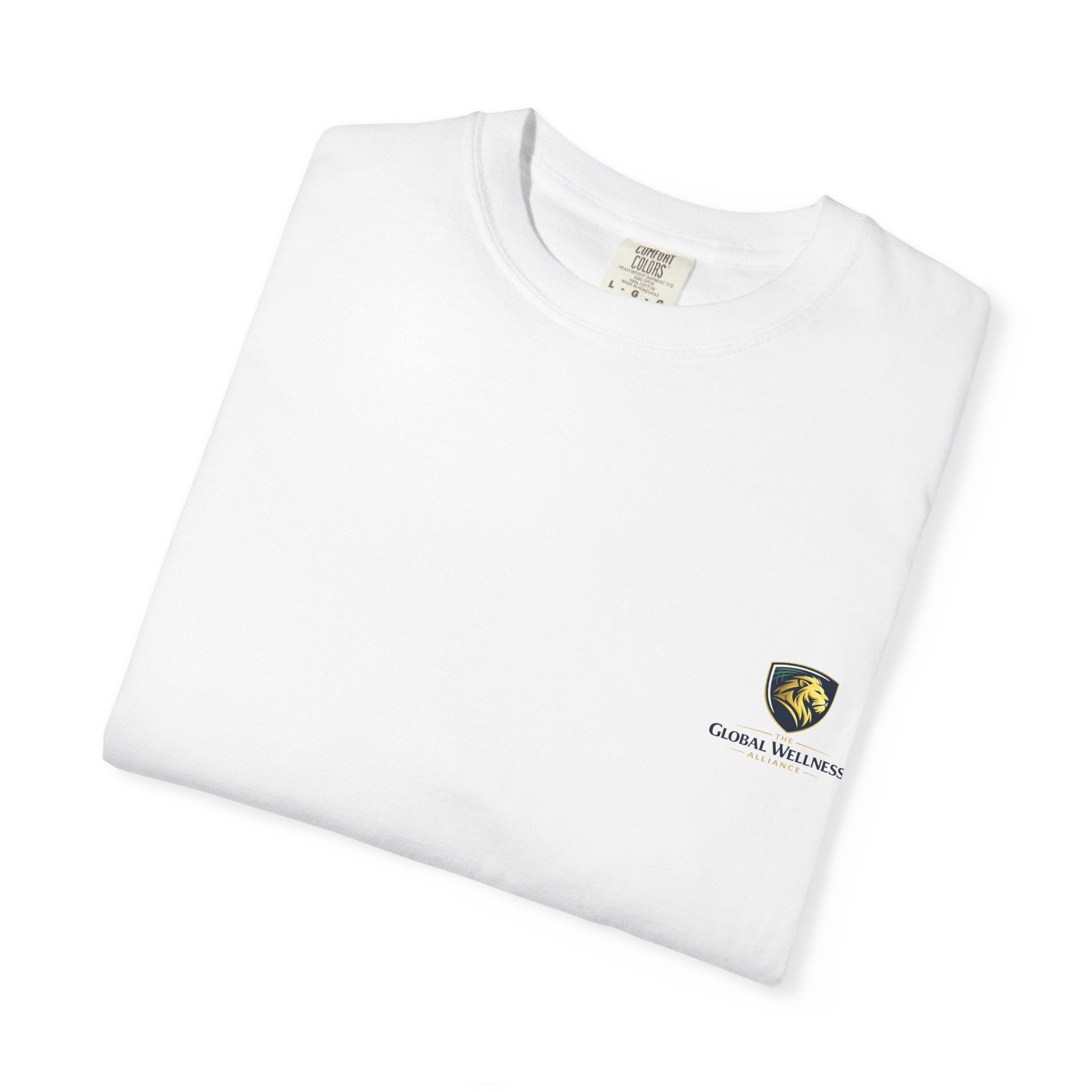 Classic Crest Pocket T-Shirt — Minimalist White Tee with Small Shield Logo
