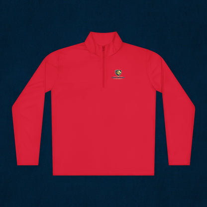 Quarter-Zip Pullover — Small Crest Logo "Live to Explore"
