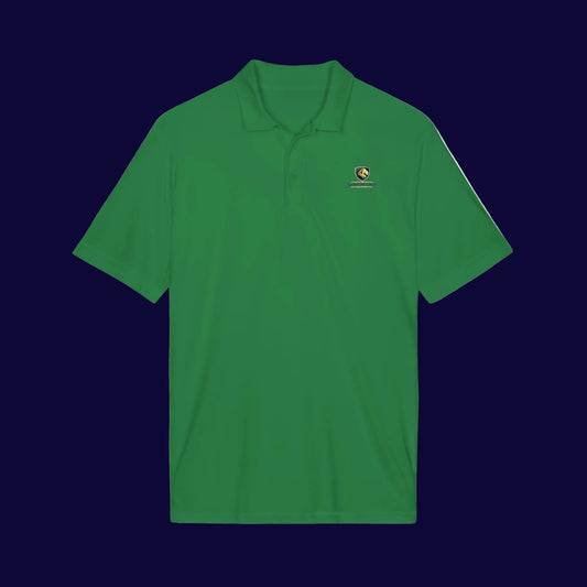 Embroidered Coast Guard Polo Shirt — White Performance Short-Sleeve