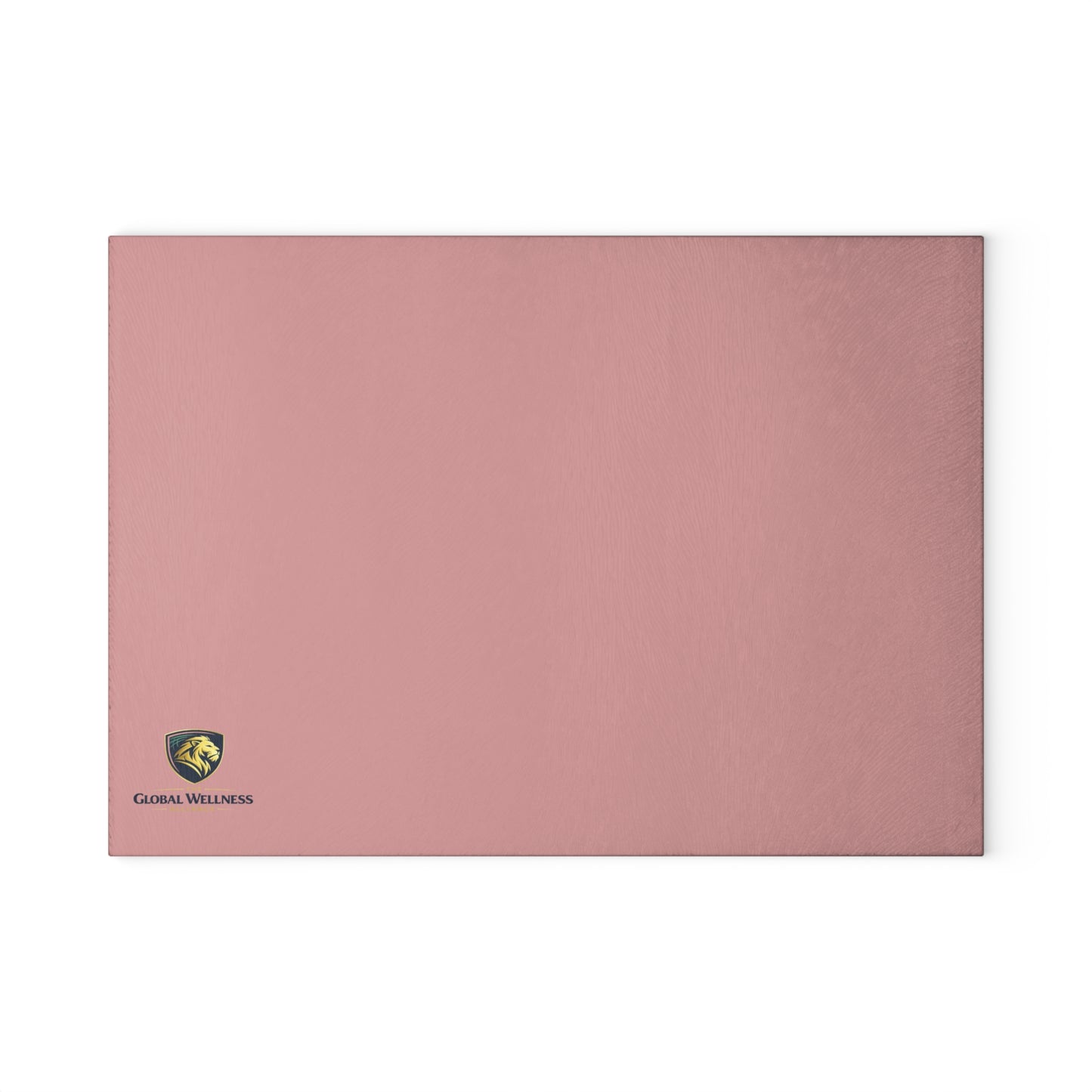 Pink Glass Cutting Board — Decorative Kitchen Chopping Board with Subtle Logo