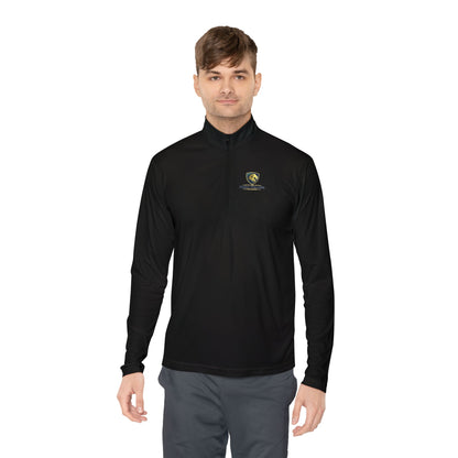 Quarter-Zip Pullover — Small Crest Logo "Live to Explore"