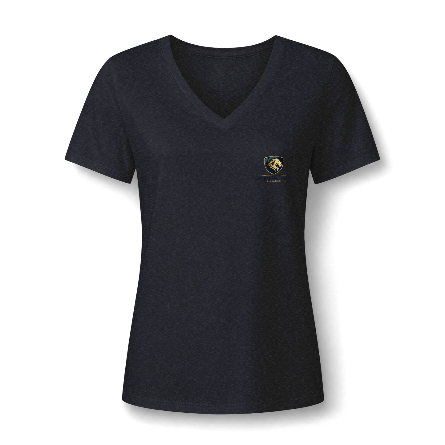 Women's V-Neck Tee — Small Chest Crest Graphic