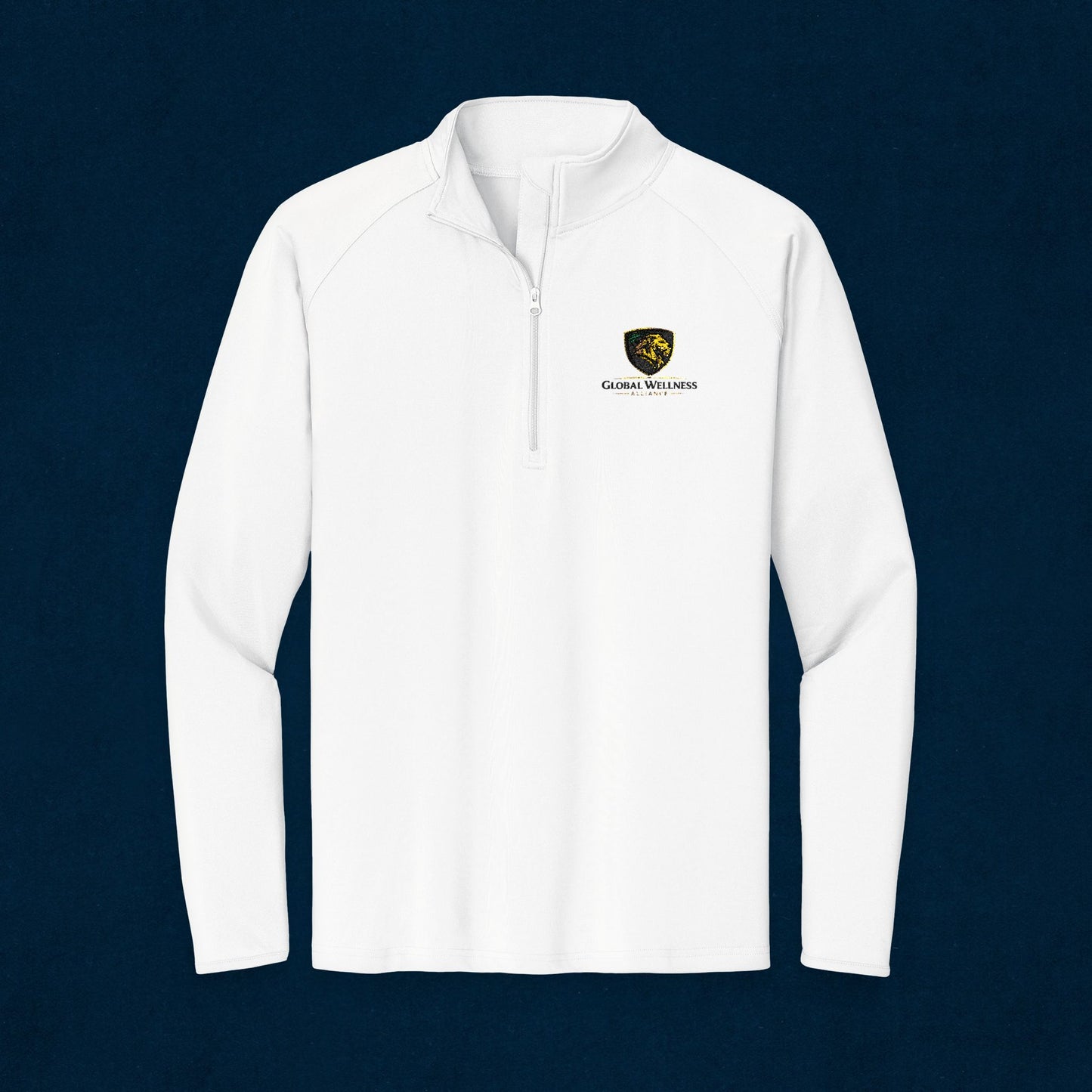 Embroidered Lion Crest Quarter-Zip Pullover — Men's Performance Top