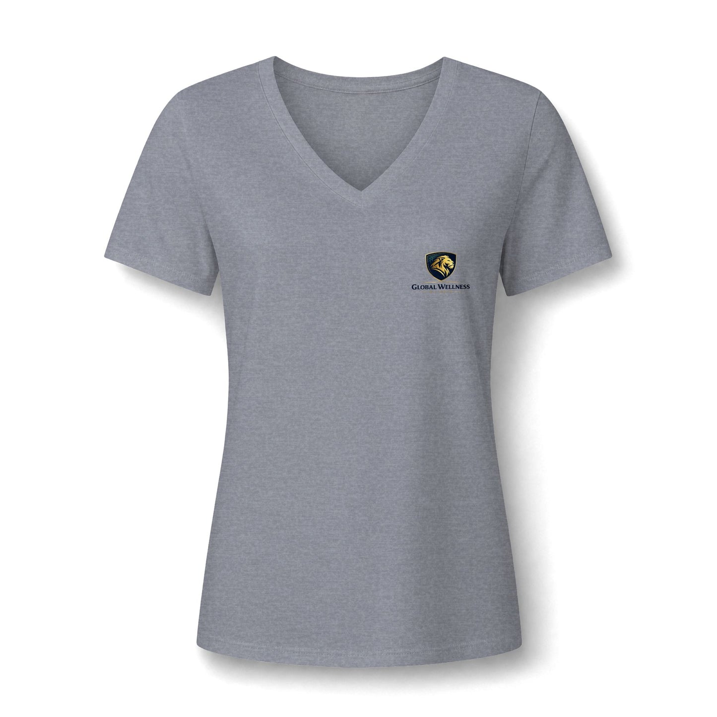Women's V-Neck Tee — Small Chest Crest Graphic