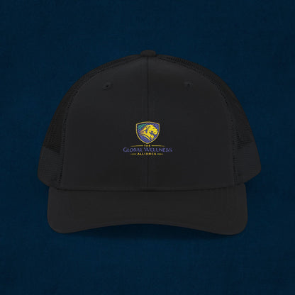 Trucker Cap with Lion Crest Logo — Embroidered Snapback Mesh Hat