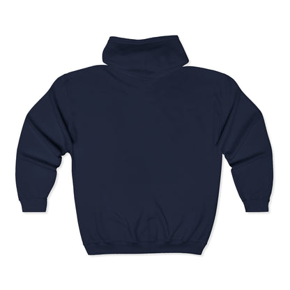 Full-Zip Hoodie with Small Crest Logo - Classic Black Zip-Up Sweatshirt