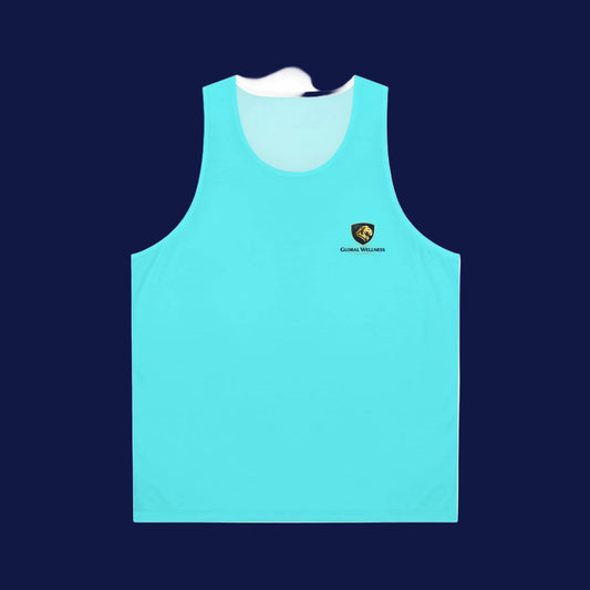 Aqua Crest Logo Tank Top — Minimal Luxury Athletic Vest