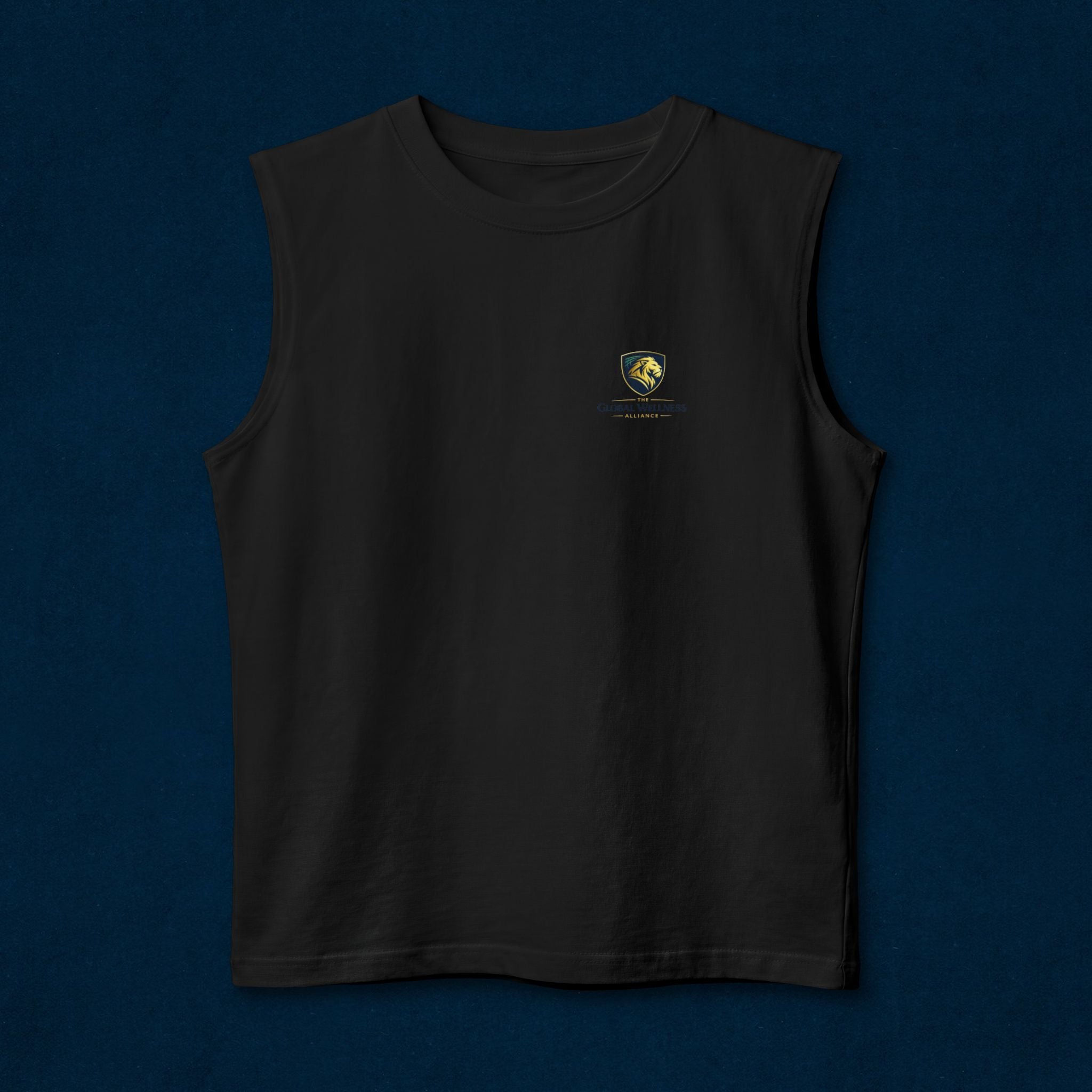 Lion Shield Muscle Tank — Small Chest Crest Athletic Tank Top