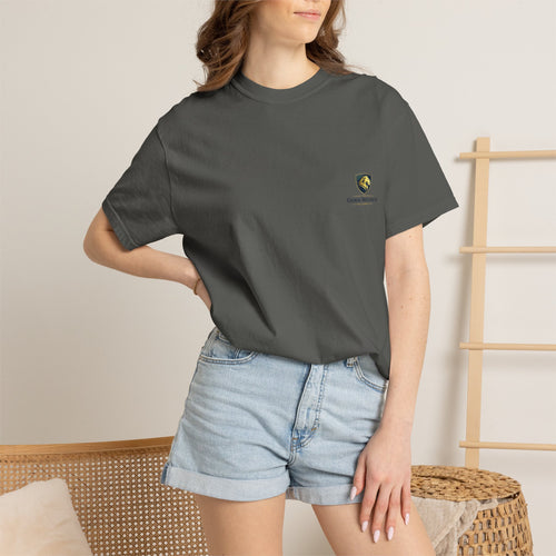 Classic Crest Pocket T-Shirt — Minimalist White Tee with Small Shield Logo
