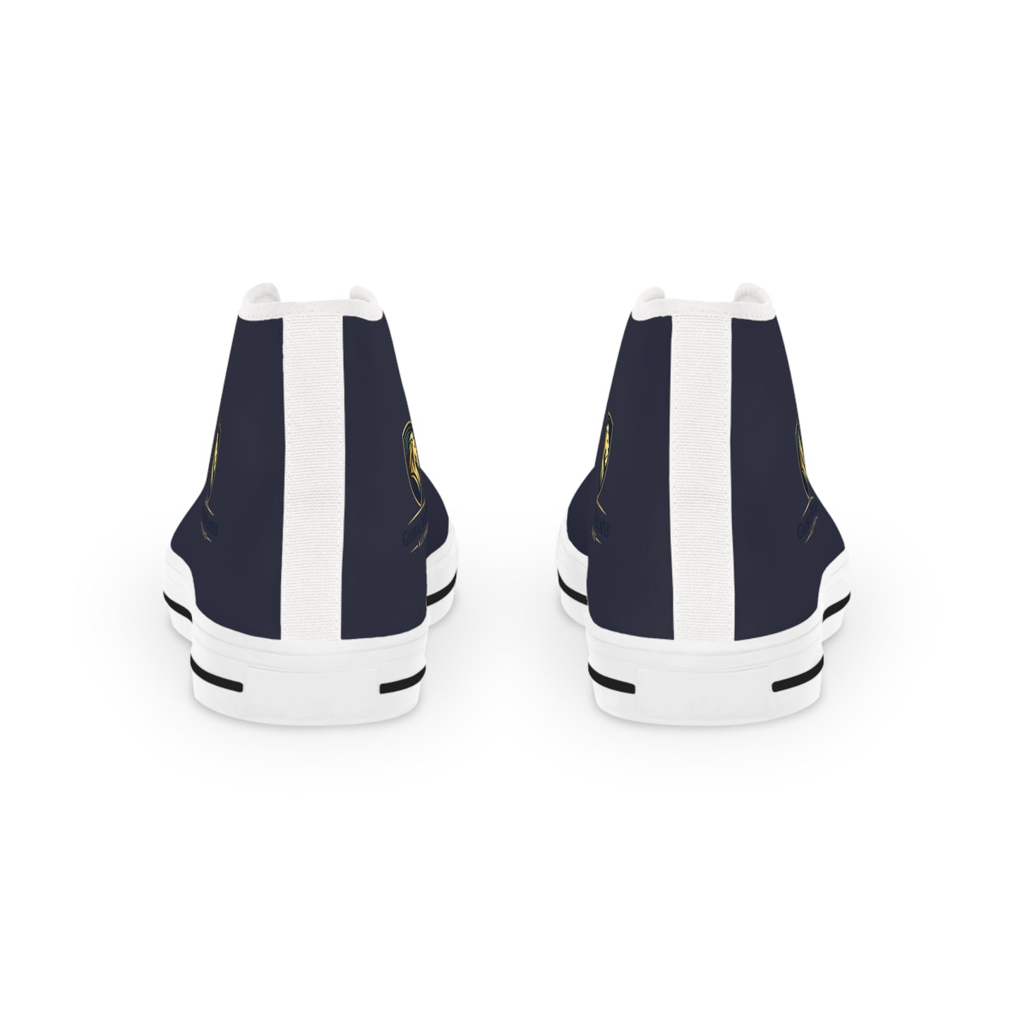High Top Sneakers — Navy Classic Emblem Men's High-Top Shoes