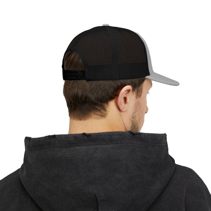 Trucker Cap with Lion Crest Logo — Embroidered Snapback Mesh Hat