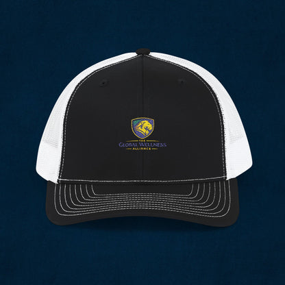 Trucker Cap with Lion Crest Logo — Embroidered Snapback Mesh Hat