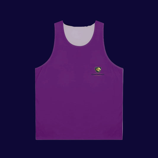 Purple Crest Logo Tank Top — Small Chest Emblem Athletic Tank