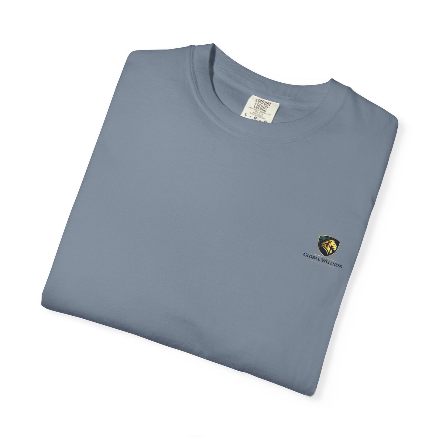 Minimal Cream T‑Shirt with Small Shield Logo — Casual Everyday Tee