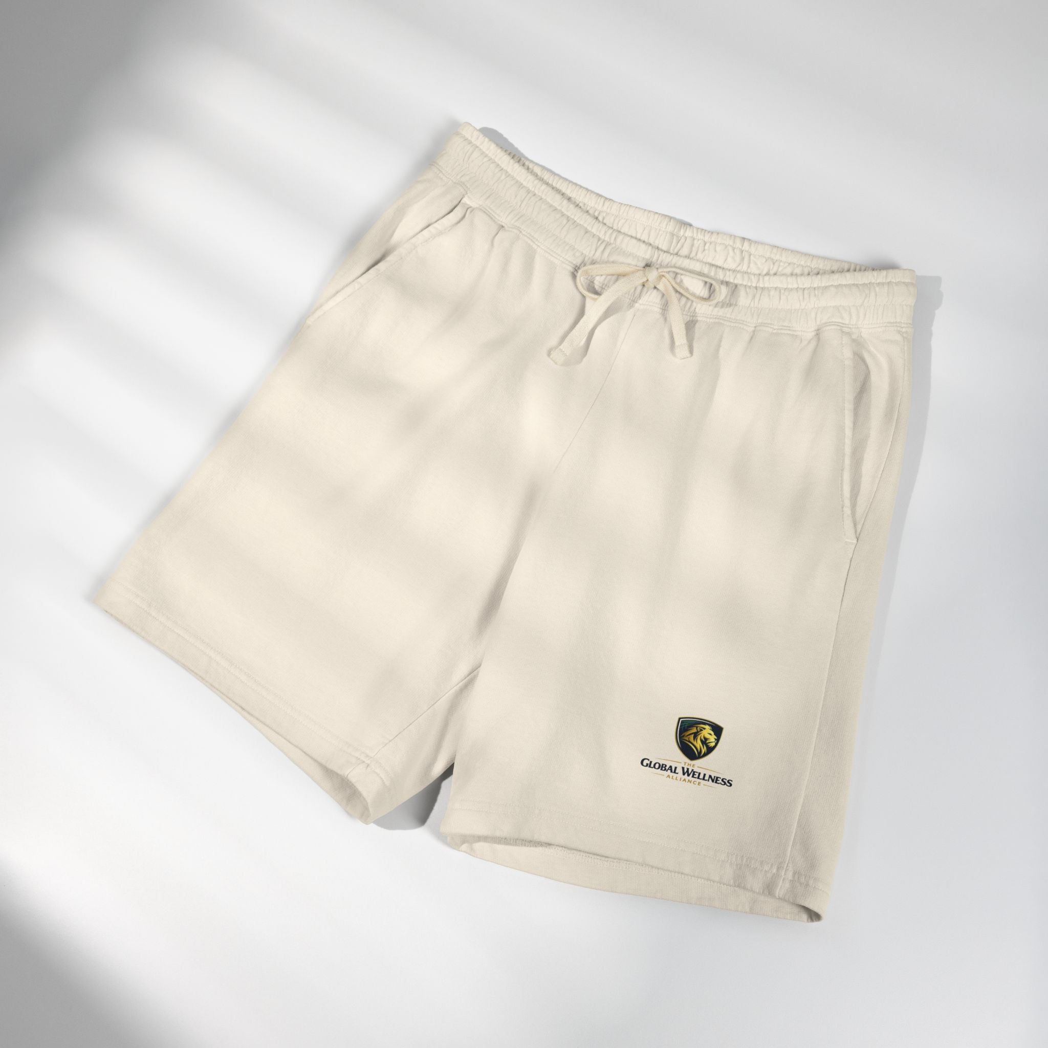 Fleece Sweat Shorts — Minimal Crest Logo Lounge Shorts