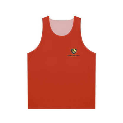Caiman Wrestling Logo Tank — Athletic Red Graphic Tank Top