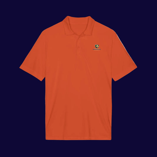 Embroidered Coast Guard Polo Shirt — White Performance Short-Sleeve