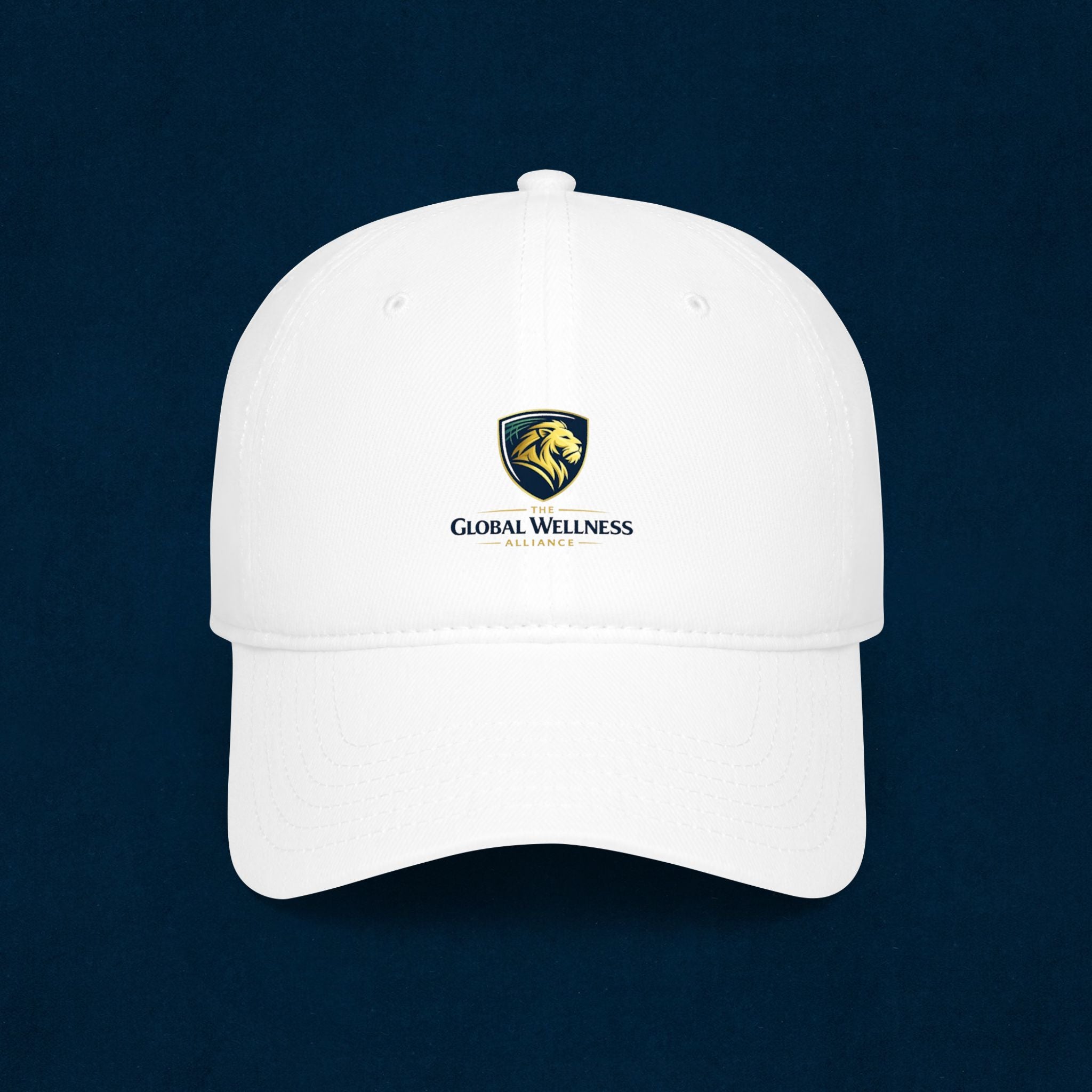 Global Wellness Low Profile Baseball Cap — Embroidered Lion Crest Logo