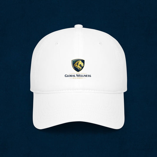 Global Wellness Low Profile Baseball Cap — Embroidered Lion Crest Logo