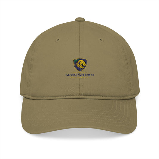 Embroidered Crest Baseball Cap — Organic Cotton, Classic Shield Logo