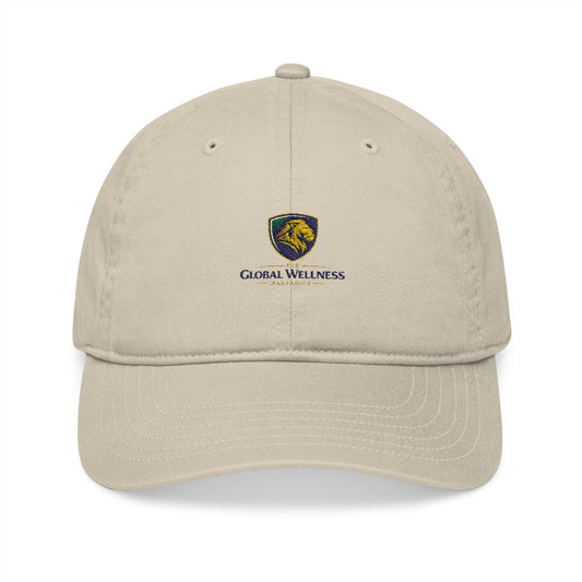 Embroidered Crest Baseball Cap — Organic Cotton, Classic Shield Logo