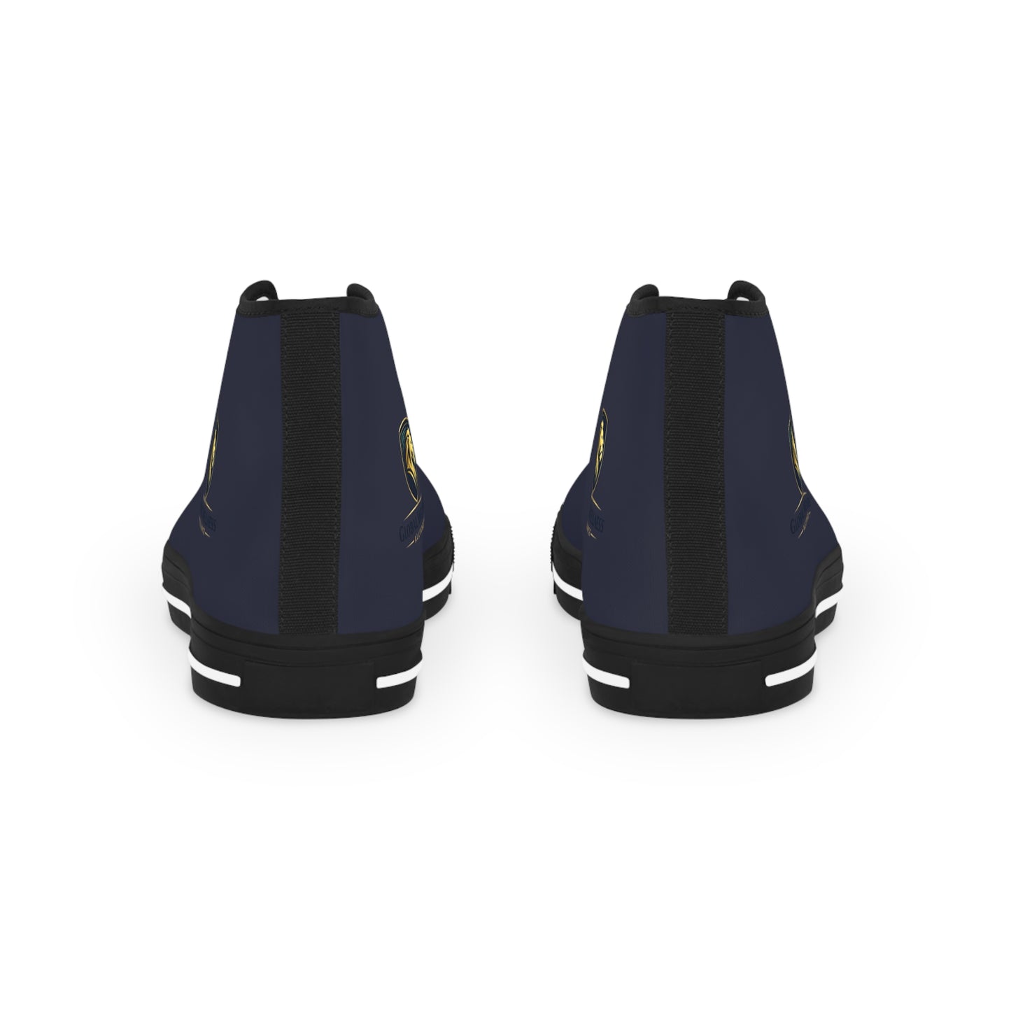 High Top Sneakers — Navy Classic Emblem Men's High-Top Shoes