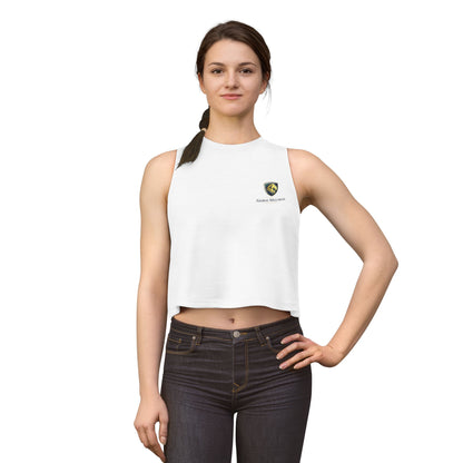 Women's Crop Top with Small Crest Logo – Casual Athletic Sleeveless Tank