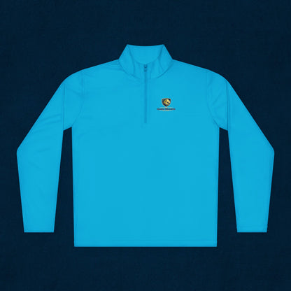 Quarter-Zip Pullover — Small Crest Logo "Live to Explore"