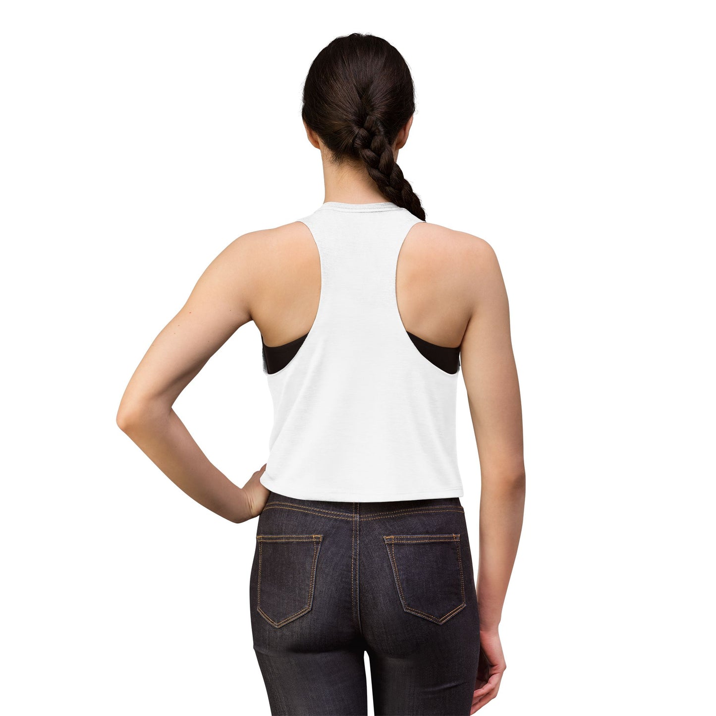 Women's Crop Top with Small Crest Logo – Casual Athletic Sleeveless Tank