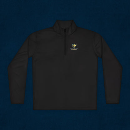 Quarter-Zip Pullover — Small Crest Logo "Live to Explore"