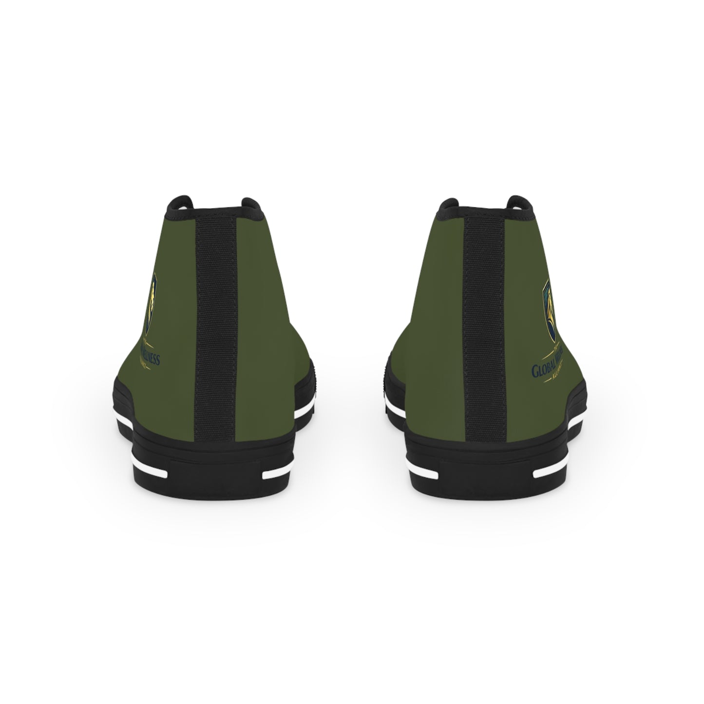 Olive Green High-Top Sneakers for Men — Casual Canvas Streetwear
