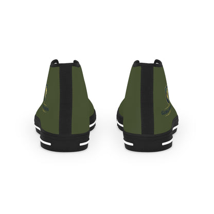 Olive Green High-Top Sneakers for Men — Casual Canvas Streetwear