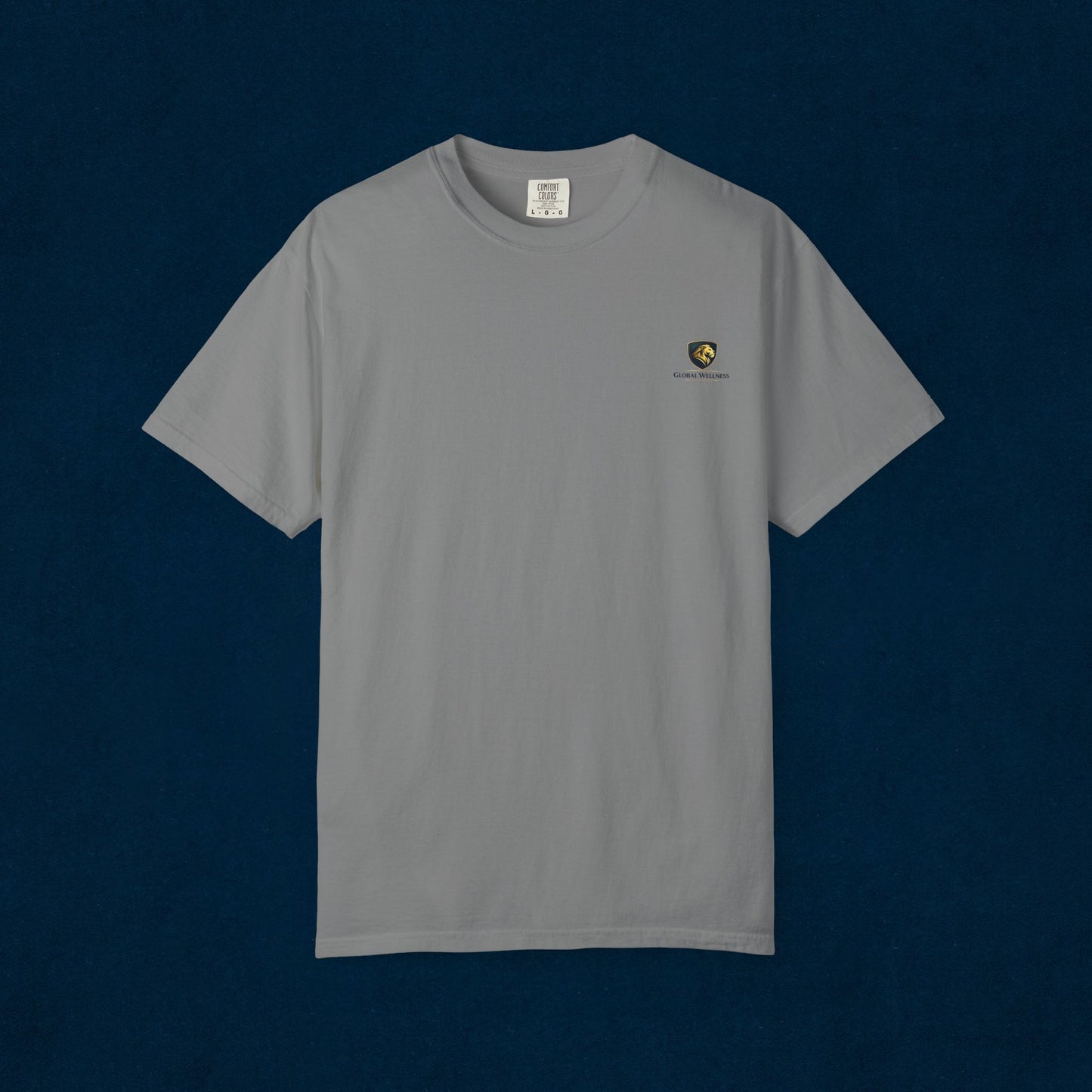 Minimal Cream T‑Shirt with Small Shield Logo — Casual Everyday Tee