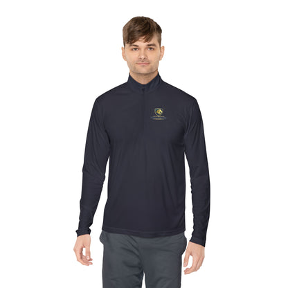 Quarter-Zip Pullover — Small Crest Logo "Live to Explore"