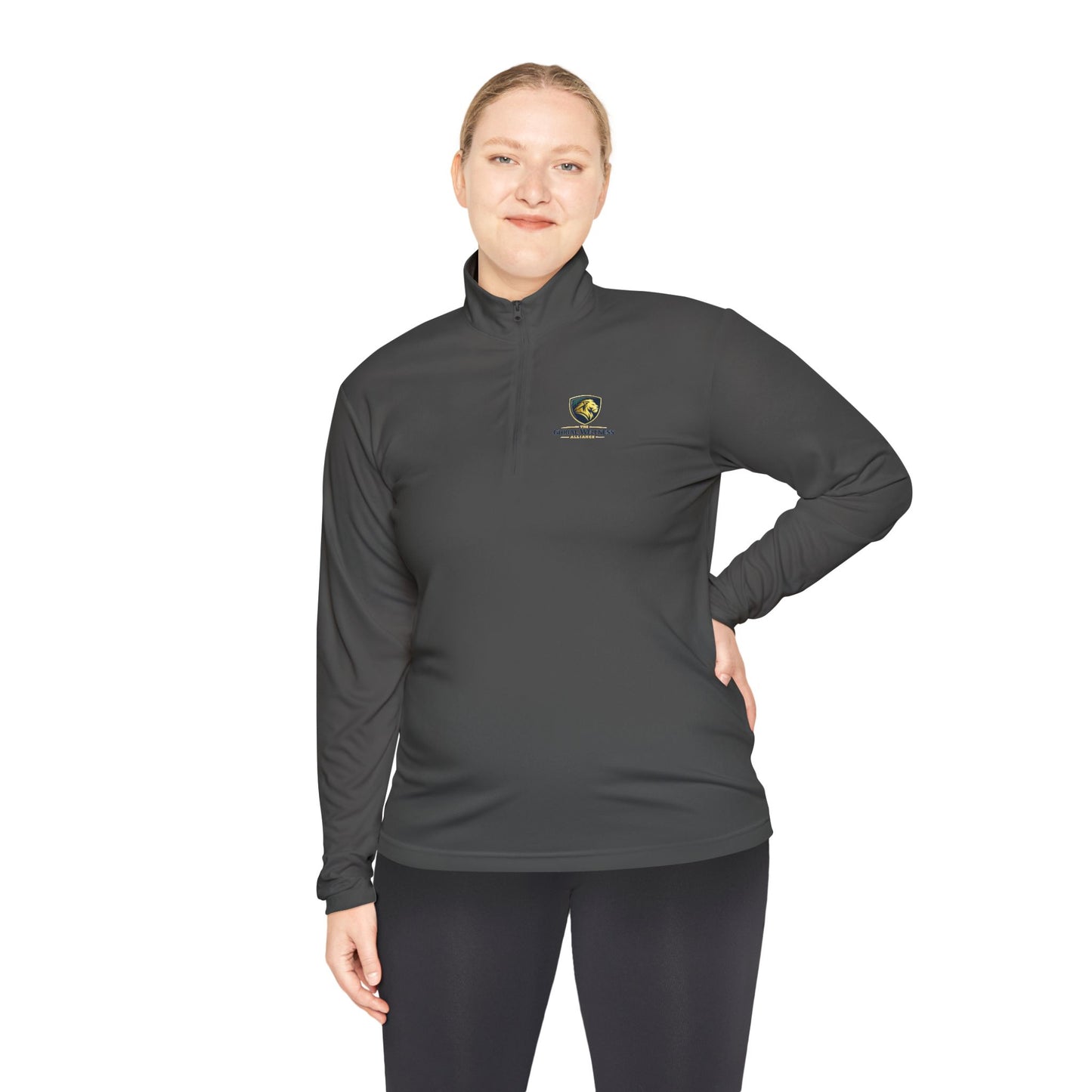 Quarter-Zip Pullover — Small Crest Logo "Live to Explore"