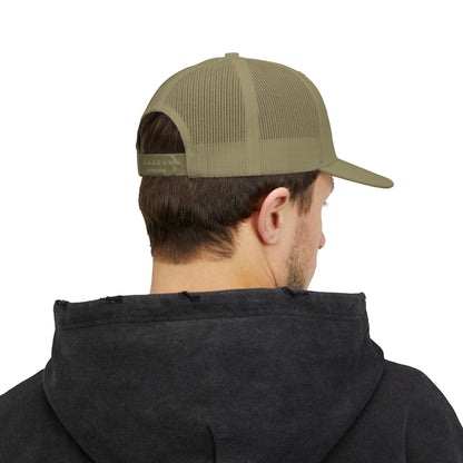 Trucker Cap with Lion Crest Logo — Embroidered Snapback Mesh Hat